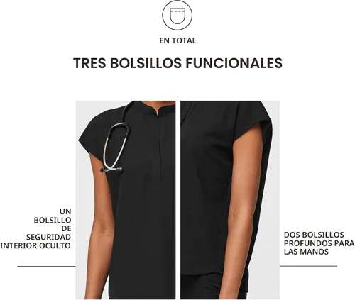 Vista 7 de FIGS Rafaela Oversized Scrub Top for Women Negro