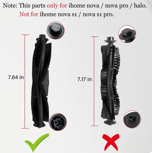 Vista 4 de Cepillo principal y cubierta para aspiradora ihome Autovac Nova para iHRV6-blk Accesorios Piezas de repuesto para Proscenic M7 Pro M7 M8