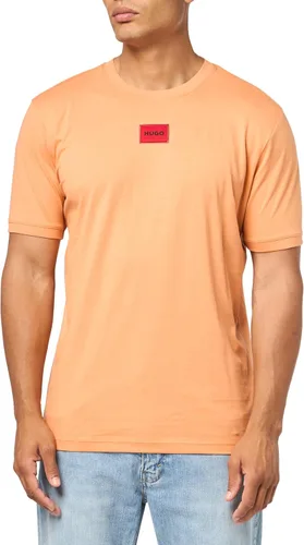 Vista 13 de Hugo Mens Ribbed Crew Neck Regular Fit Center Logo T-Shirt Blanco (Chalk White)