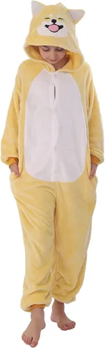 Vista 2 de Disfraz de franela para niños, disfraz de Halloween, Pascua, animales, cosplay para niñas y niños, una pieza