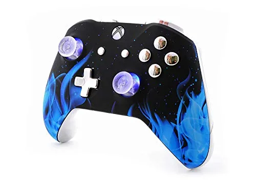 Vista 2 de Chromium Blue Fire - Mando para Xbox One S (conector jack de 0.138in), color azul