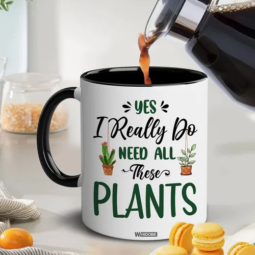 Vista 5 de WHIDOBE Regalo para jardineros – Taza de plantas para amantes de las plantas – Regalos de jardinería para mujeres y hombres – Yes I Really Do Need