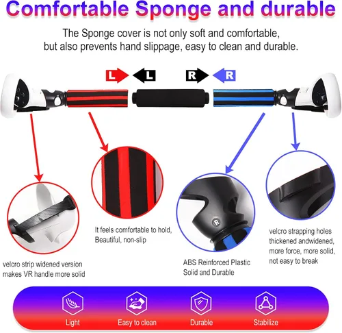 Vista 3 de VR Beat Saber Handles Extension Grips for MetaOculus Quest 2,Upgraded Multipurpose VR Game Handle for Playing Beat Saber Game