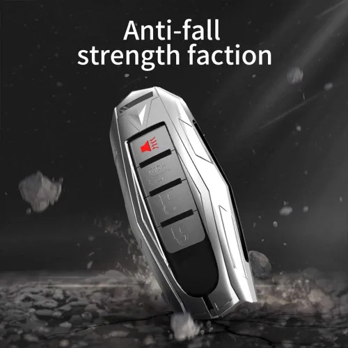 Vista 4 de Funda para llavero de automóvil Nissan, compatible con Nissan Rogue Maxima Altima Seda Pathfinder Infiniti Q50 QX56 M35 Q70 Smart Keyless Entre Key
