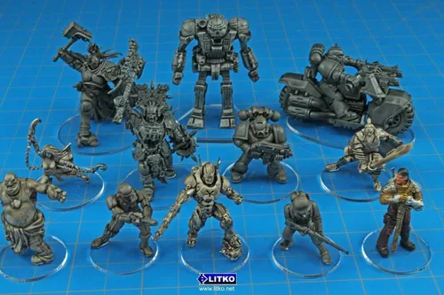 Vista 3 de LITKO Bases redondas de acrílico transparente en miniatura de 0.787 in 0.059 in de grosor Juego de 25 Compatible con Warhammer, D&D