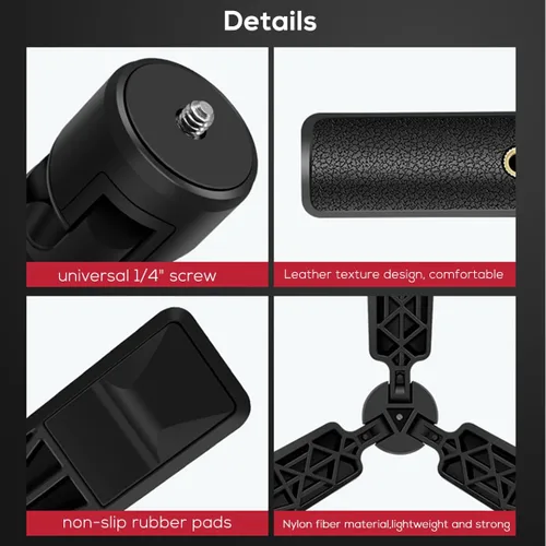Vista 7 de Agarre de mango extendido/trípode 2 en 1 para estabilizador de cardán, soporte de trípode de mesa y agarre de mango para DJI Ronin-S, Zhiyun