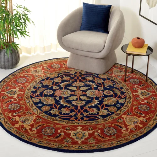 Vista 10 de SAFAVIEH Royalty Collection - Alfombra de pasillo, 2 pies 3 pulgadas x 7 pies, azul marino y óxido, hecha a mano, lana oriental tradicional, ideal