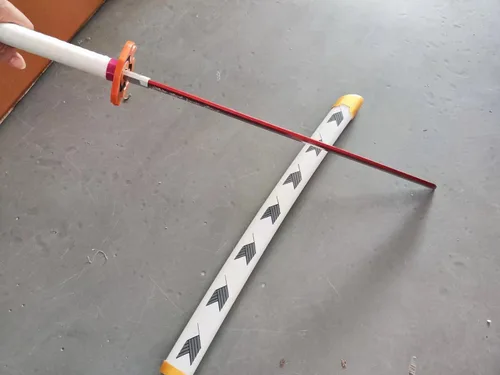 Vista 8 de Espadas de cosplay Agatsuma Zenitsu Samurai, espada Katana, espada de juguete de plástico para juego de disfraces, Halloween, cosplay, regalo, 4030