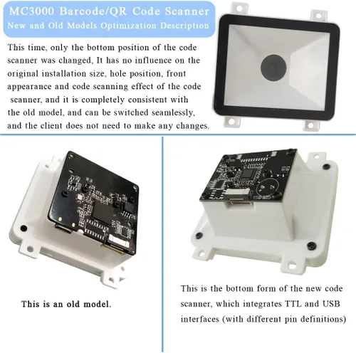 Vista 7 de Módulo de escaneo de código QR integrado USB y UART Puerto serie Escáner de código de barras Módulo de identificación Lector de códigos de barras