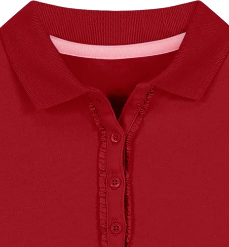 Vista 2 de NAUTICA Girls' School Uniform Long Sleeve Polo Shirt, Button Closure, Comfortable & Breathable Fabric