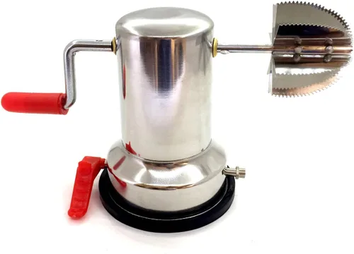 Vista 4 de Rascador de coco con base de vacío de acero inoxidable Máquina de raspadores de coco de plata, raspadores de coco Últimos ralladores de coco
