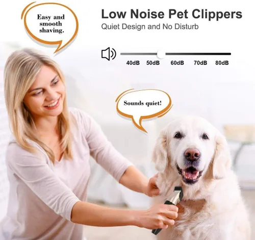Vista 5 de Power Display - Cortadora de perros inalámbrica para perros, kit profesional para cortar caballos con hoja desmontable con 4 guías de peine