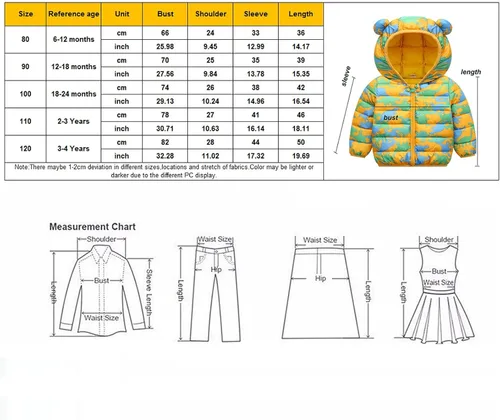 Vista 3 de Kids Boy Girl Snowsuit - with Bear Hoods - Puffer Padded Jacket Toddler Cute Cartoon Hooded Down Coats - Winter Warm Outwear