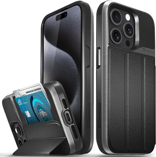 Vista 41 de VENA vCommute - Funda tipo cartera compatible con Apple iPhone 14 (6.1 pulgadas) (protección contra caídas de grado militar), funda de cuero