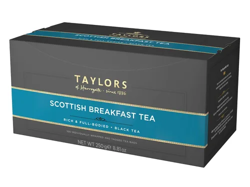 Vista 7 de Taylors of Harrogate Earl Grey, Té Negro, Bolsas Envueltas Individualmente, 100 Unidades (Paquete de 1), Fragante, Delicado y Ligero, Con Cafeína