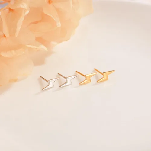 Vista 8 de Shcyee Aretes de plata de ley 925 con diseño de rayos para mujeres y hombres, hipoalergénicos, para uso diario, joyería de regalo