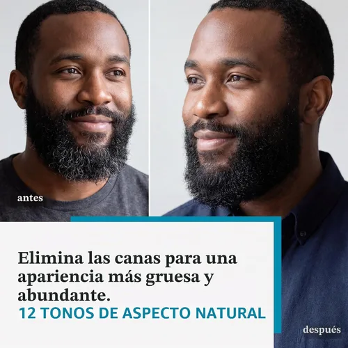 Vista 2 de Just For Men - Tinte para bigote y barba, tinte para barba para hombres con cepillo, incluye queratina, biotina, aloe vera y aceite de coco