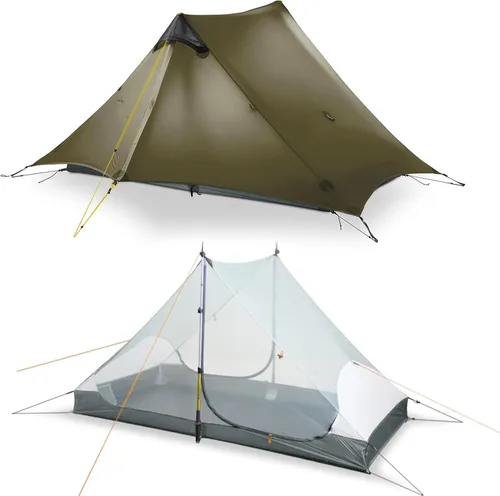 Vista 22 de LANSHAN Tienda de Campaña Ultraligera de 3 Temporadas para Mochilero para 1 Persona o 2 Personas Camping, Trekking, Kayak, Escalada, Senderismo