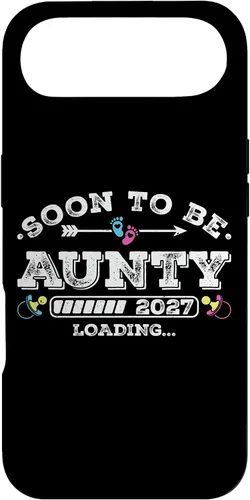 Vista 27 de Soon to Be Aunty 2027 Loading for Pregnancy Announcement Case for iPhone 17