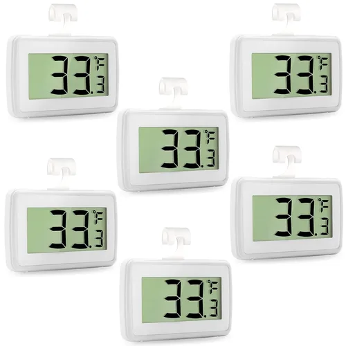 Vista 8 de Paquete de 4 termómetros digitales para refrigerador, termómetro impermeable para congelador, termómetro de alta precisión con gancho para cocina