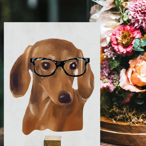 Vista 131 de Andaz Press Póster impreso para pared de perro, 8.5 x 11 pulgadas, Bulldog inglés con gafas negras, 1 paquete, regalo de cumpleaños de Navidad, sin