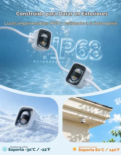 Vista 5 de Govee Luces permanentes para exteriores 2 Pro, 100 pies con IP68 Blanco