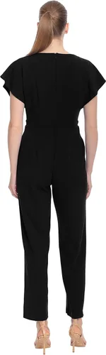 Vista 3 de London Times womens V-neck Batwing Surplus JumpsuitDress