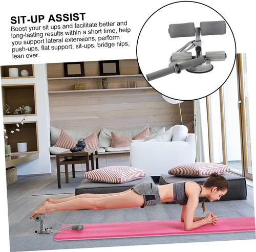 Vista 7 de BESPORTBLE Dispositivo de asistencia para sentarse en la taza portátil, entrenador de rizos abdominales, equipo de fitness en casa para sentadillas