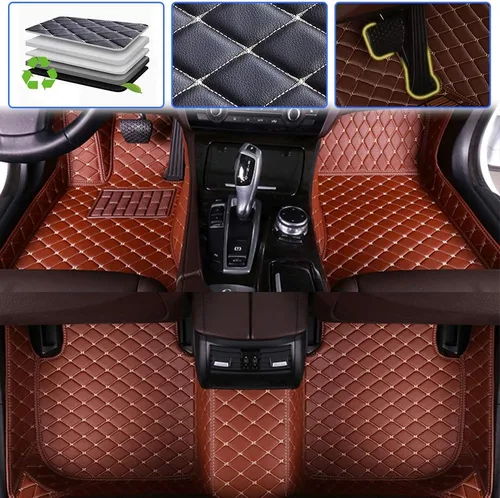 Vista 9 de SureKit Alfombrillas de coche compatibles con Buick GL8 2017-2018, sin reposabrazos, sin interruptor de tanque, forro de suelo, impermeable Gris