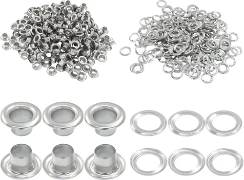 Vista 10 de ZOCCVI Kit de ojales y arandelas de metal, 0.197 in, 200 juegos, bronce