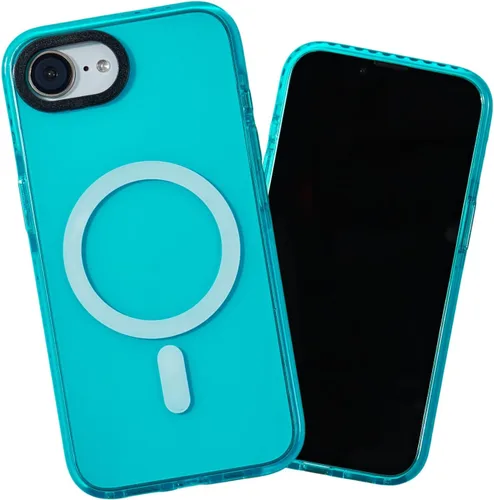 Vista 107 de SteepLab Funda de barrera para iPhone 13, protección de 360 grados que absorbe impactos con bisel elevado y colores llamativos (cielo azul brillante)