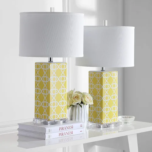 Vista 6 de Safavieh Lighting Collection - Lámpara de mesa (2 unidades), color amarillo