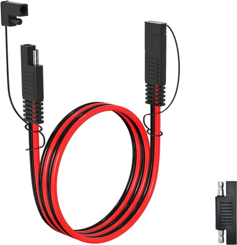 Vista 8 de ELFCULB 10AWG 1FT Cable de Extensión SAE SAE a SAE Arnés de Cable de Desconexión Rápida Conector SAE Enchufe SAE para Automotriz RV Batería Panel