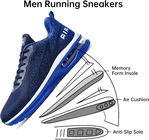 Vista 4 de MEHOTO - Tenis de correr para hombre, tenis ligeros para entrenamiento, gimnasio, trotar y caminar, talla 7-12.5