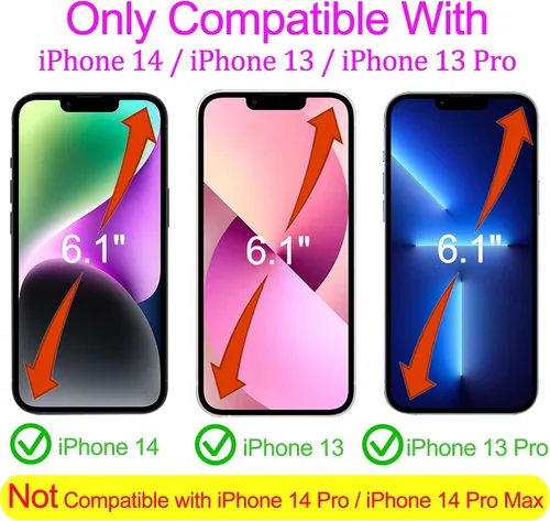 Vista 4 de Compatible con iPhone 14, 13, 13 Pro, protector de pantalla de privacidad de 28 grados, vidrio templado antiespía, degradado, colorido, cobertura