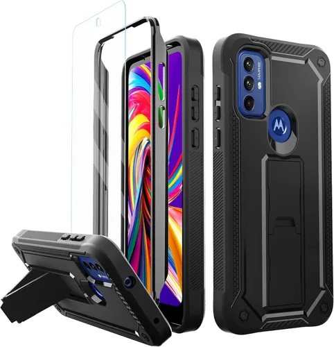 Vista 8 de URBANITE Funda protectora resistente a prueba de golpes para Motorola Moto G Stylus 4G (2022), de grado militar, con protector de pantalla y soporte