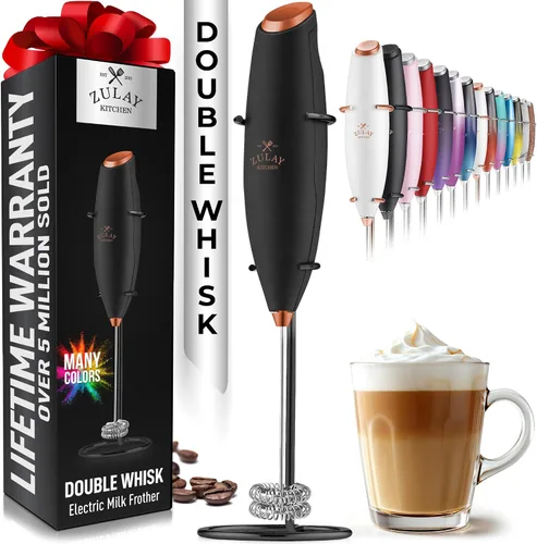 Vista 431 de Zulay Milk Boss Espumador de leche potente manual, hace espuma para latte, batidor para mezclar bebidas, café, miniespumador para capuchino, frappé
