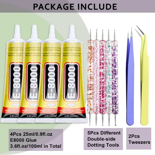 Vista 2 de E8000 Super Glue Clear, Mejorar Joyería B-7000 Pegamento para joyería de diamantes de imitación de tela pegamento fuerte adhesivo para arte de uñas