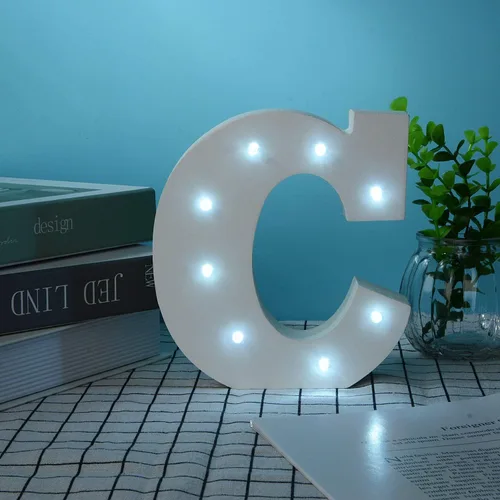 Vista 73 de Ulalaza Letrero de luz LED en blanco y negro, 2 letras AA alimentadas por batería para boda, fiesta de cumpleaños, lámpara de Navidad, luz nocturna
