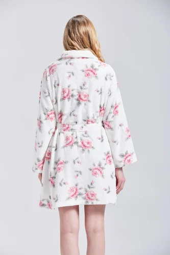 Vista 5 de Loungees Acogedor estampado de hoyuelos de forro polar con cuello de chal