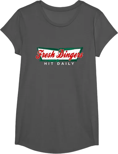 Vista 33 de Camiseta divertida de béisbol y softbol Don't Bunt Hit Fresh Dingers, Negro