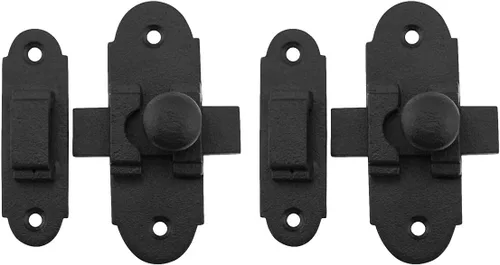 Vista 11 de Renovators Supply Manufacturing Pestillo deslizante negro para puerta, 3.25 x 1.25 pulgadas, de hierro forjado antiguo, pequeños cierres deslizantes