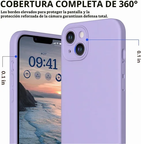 Vista 5 de CellEver Funda de silicona resistente para iPhone 14 [protección de cámara] [revestimiento antiaceite] protección militar contra caídas