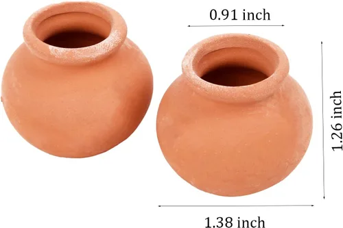 Vista 2 de Hiawbon Macetas de arcilla en miniatura para cerámica, mini flores, terracota, para plantas de jardín y decoración de oficina, escritorio, ventana