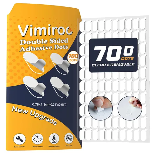 Vista 13 de 100 piezas de tachuelas adhesivas transparentes, puntos adhesivos