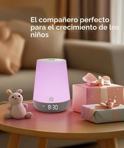 Vista 7 de Dreamegg Sound Machine Baby - Máquina de ruido blanco para bebé con luz nocturna, reloj despertador Ok to Wake, 34 sonidos relajantes, entrenador