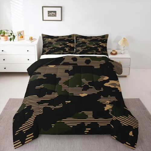Vista 15 de Erosebridal Juego de ropa de cama abstracta con diseño de olas marinas tamaño Queen, juego de edredón y juegos de ropa de cama con temática de playa