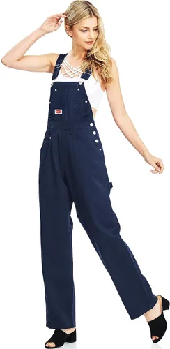Vista 16 de Overoles holgados de sarga y mezclilla para mujer de talla grande negro (Canvas Black)