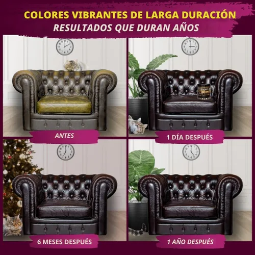 Vista 3 de COCONIX - Bálsamo recolorante de cuero negro puro y restaurador de color de vinilo para sofás