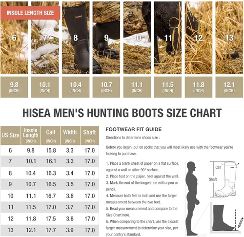 Vista 2 de Hisea Apollo Basic - Botas de caza para hombre, impermeables, aisladas, de goma, botas de lluvia, de neopreno